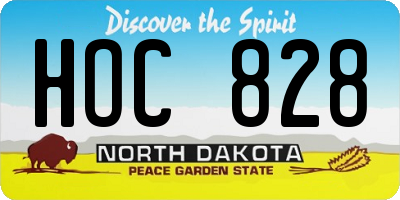 ND license plate HOC828