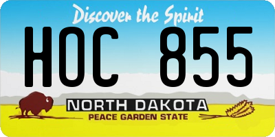 ND license plate HOC855
