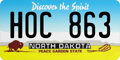 ND license plate HOC863