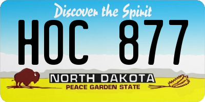 ND license plate HOC877