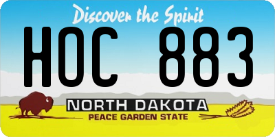 ND license plate HOC883