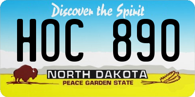ND license plate HOC890