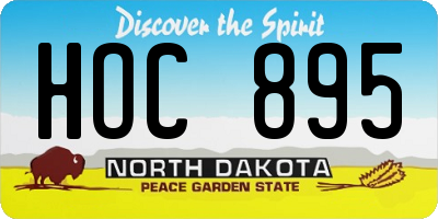 ND license plate HOC895