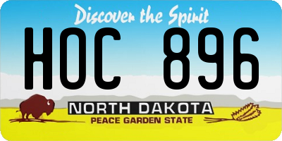 ND license plate HOC896