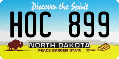 ND license plate HOC899