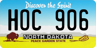 ND license plate HOC906