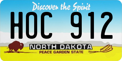 ND license plate HOC912