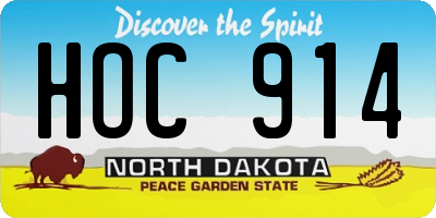 ND license plate HOC914
