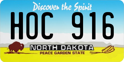 ND license plate HOC916