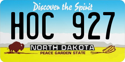 ND license plate HOC927