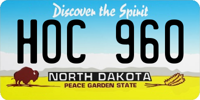 ND license plate HOC960