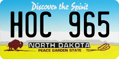 ND license plate HOC965