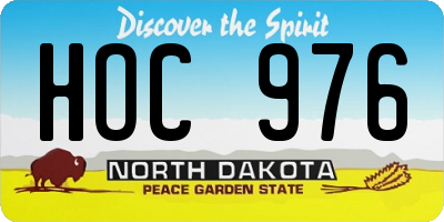 ND license plate HOC976