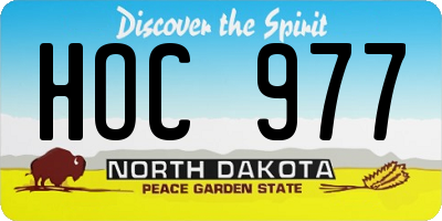 ND license plate HOC977