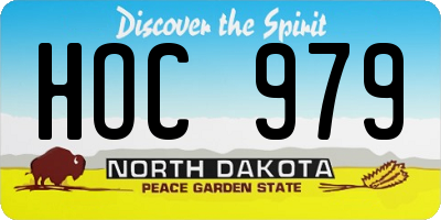 ND license plate HOC979