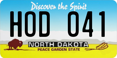 ND license plate HOD041