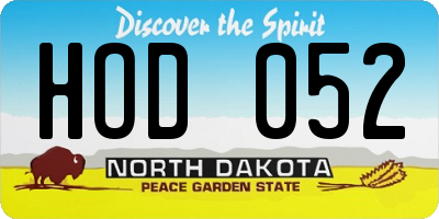 ND license plate HOD052