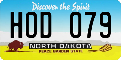 ND license plate HOD079