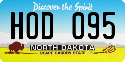 ND license plate HOD095