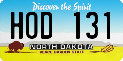 ND license plate HOD131