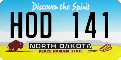 ND license plate HOD141