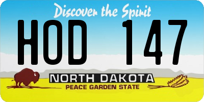 ND license plate HOD147