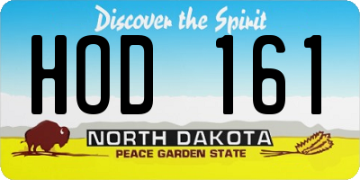ND license plate HOD161