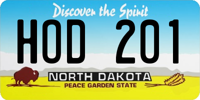 ND license plate HOD201