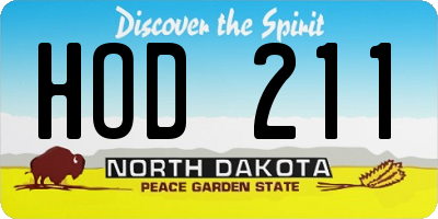 ND license plate HOD211
