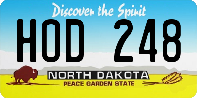 ND license plate HOD248
