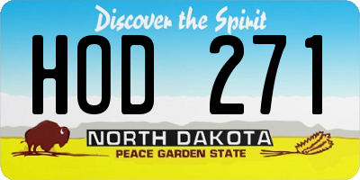 ND license plate HOD271