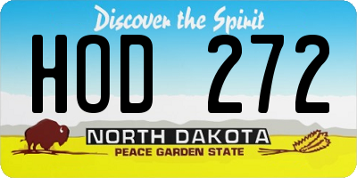 ND license plate HOD272