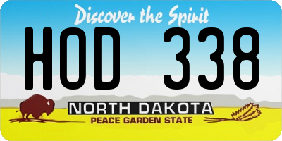 ND license plate HOD338
