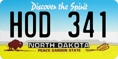 ND license plate HOD341