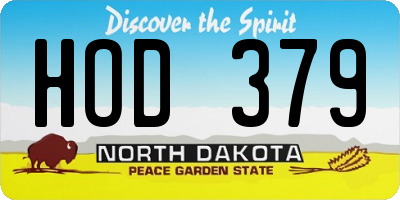 ND license plate HOD379