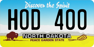 ND license plate HOD400