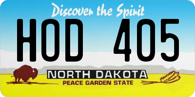 ND license plate HOD405