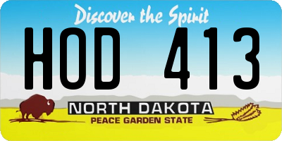 ND license plate HOD413