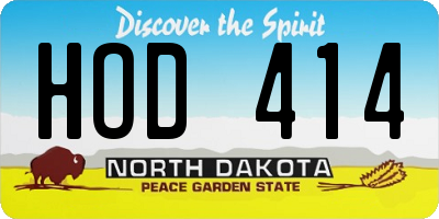 ND license plate HOD414