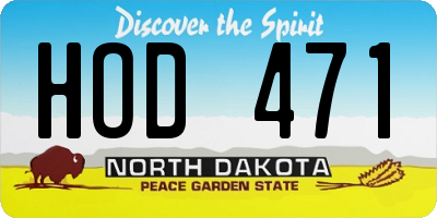 ND license plate HOD471