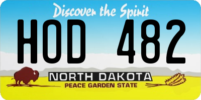 ND license plate HOD482