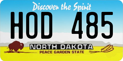 ND license plate HOD485