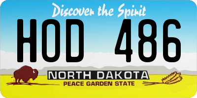 ND license plate HOD486