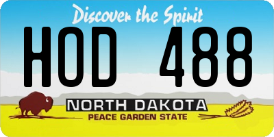 ND license plate HOD488