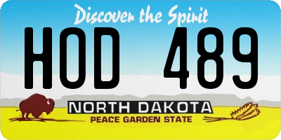 ND license plate HOD489