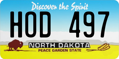 ND license plate HOD497