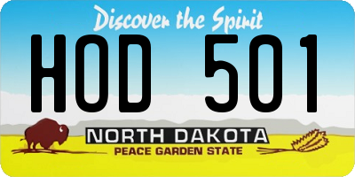 ND license plate HOD501