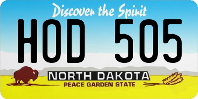 ND license plate HOD505