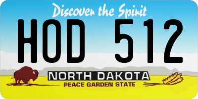 ND license plate HOD512