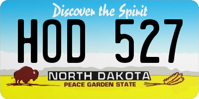 ND license plate HOD527